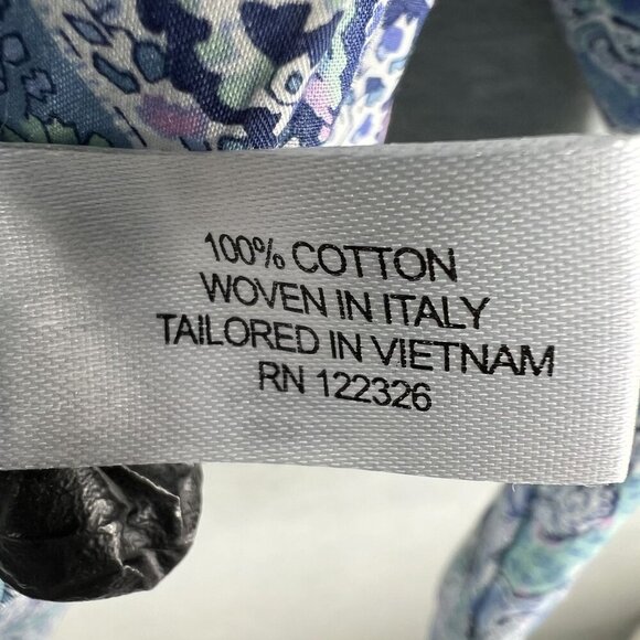 70s Psychedelic Blue Purple Paisley Long Sleeve Mens Button Up Shirt Italy Woven - Picture 2 of 15